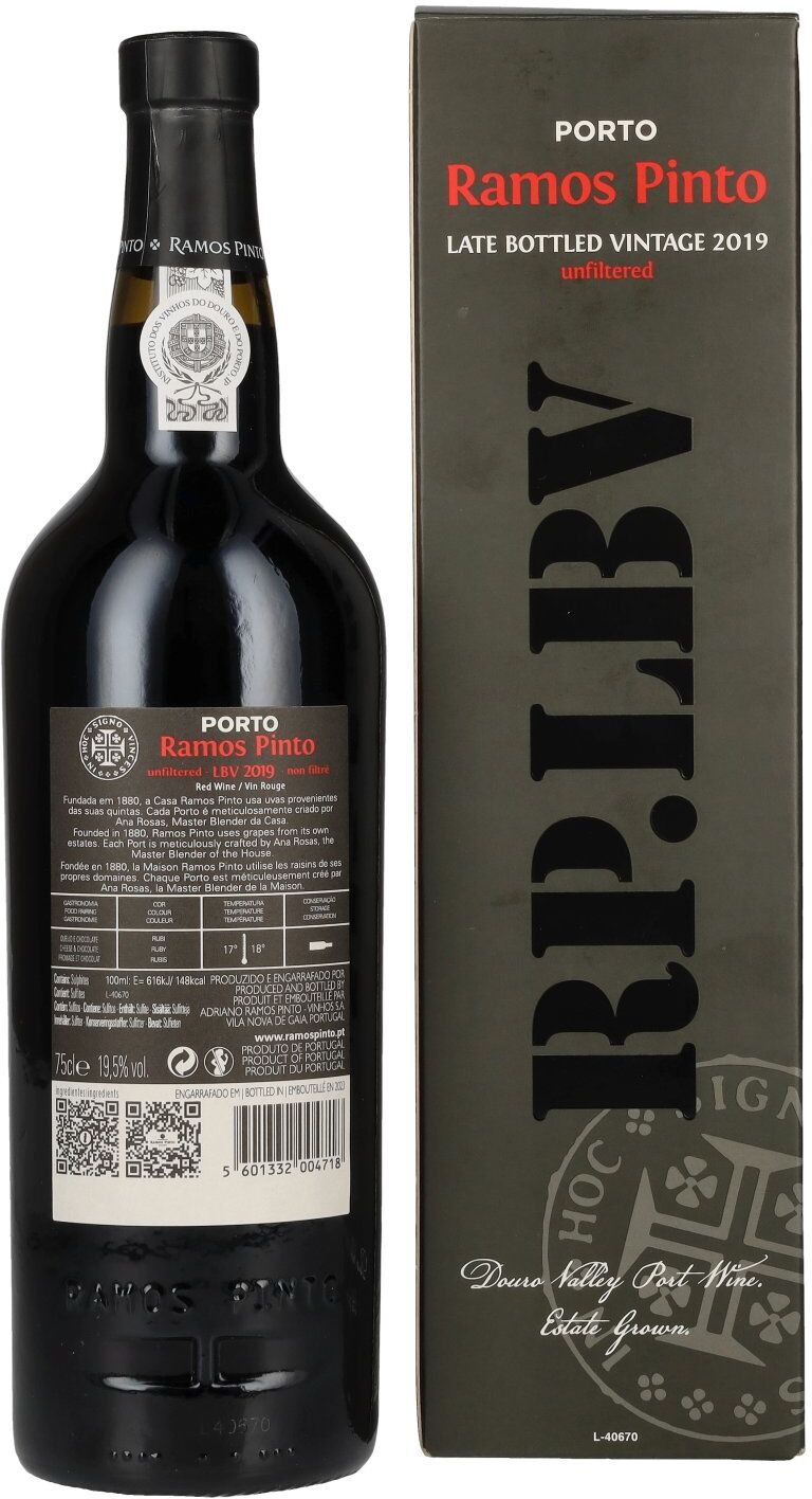 Ramos Pinto Porto & Douro Ramos Pinto RP.LBV Late bottled Vintage 2019 19,5% Vol. 0,75l in Geschenkbox