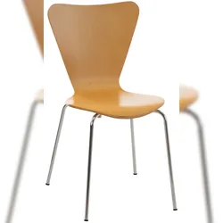 DELUKE Besucherstuhl BERLIN - Holz Natura 45x49x85 cm | Besucherstühle Konferenzstuhl Wartezimmerstuhl Bürostühle Bürostuhl Konferenzraum Wartezimmer
