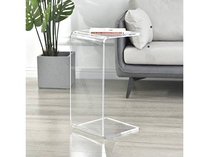 Hochwertiger Acryl Beistelltisch/Nachttisch,U-form Beistelltisch Acryl Couchtischim Modernen Stil, Anti-Bumping Beistelltische Fürs Wohnzimmer Acryl-Stärke 12 Mm ( Color : B , Size : 30*30*55CM )