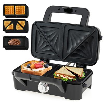 Helloshop26 - 3er-Set 3-in-1 Waffeleisen Abmessungen 29 x 31 x 28 cm schnelles vielseitiges Kochen kompaktes Design aus Aluminium 20_0010040