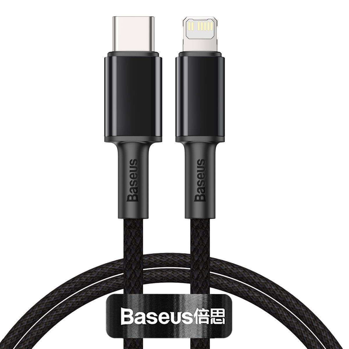 Baseus USB-C naar Lightning oplaadkabel, 1 meter, zwart