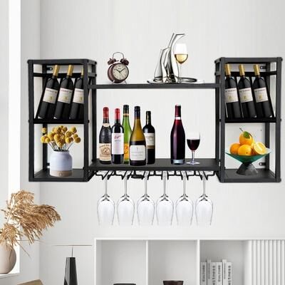 No 47.2IN Wall Mount Wine Rack - 47.2 * 9.84 * 23.6inches