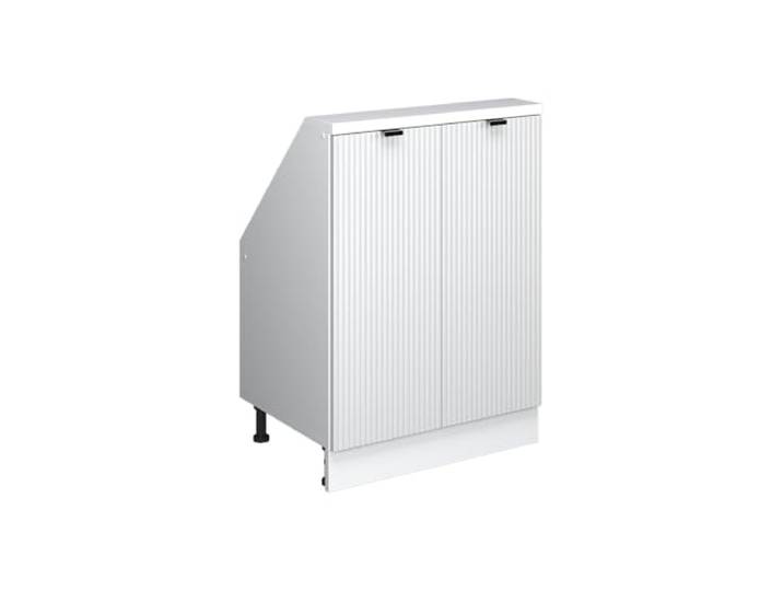 Vicco Dachschrägenschrank Rion, Weiß Riffel/Weiß