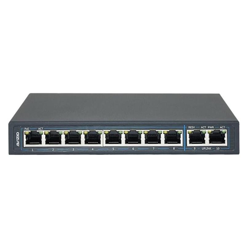 Avizio Switch 8x RJ45 PoE 100 Mb/s + 2x RJ45 Uplink 1Gb/s (10 Ports) (AV-SU8MP2G)