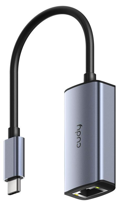 Cudy UE25C USB-C naar 2.5Gbps Ethernet adapter, RJ-45, Grijs