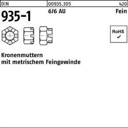 Kronenmutter DIN 935-1 M72x 6 6 1 Stück
