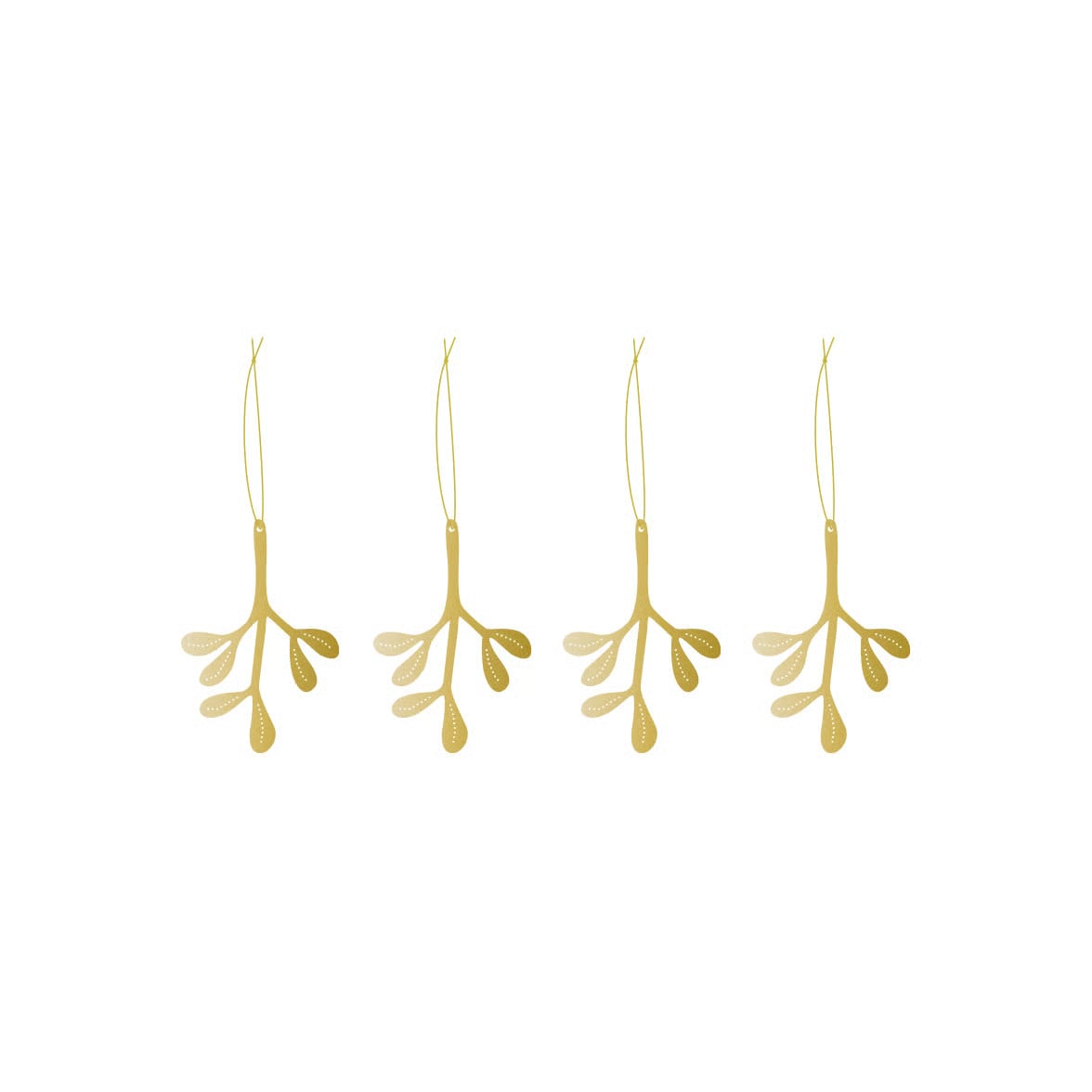 Cooee Design Kersthanger Mistletoe Messing 4-pack