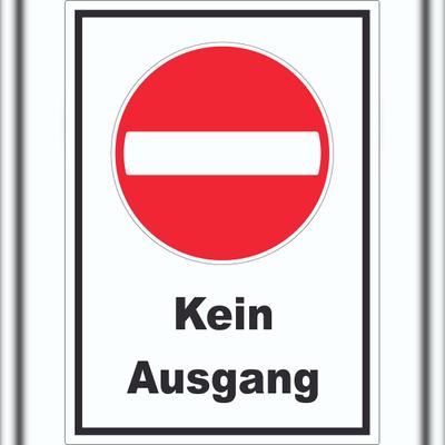 HB-Druck Kein Ausgang Aufkleber A5 (148x210mm)