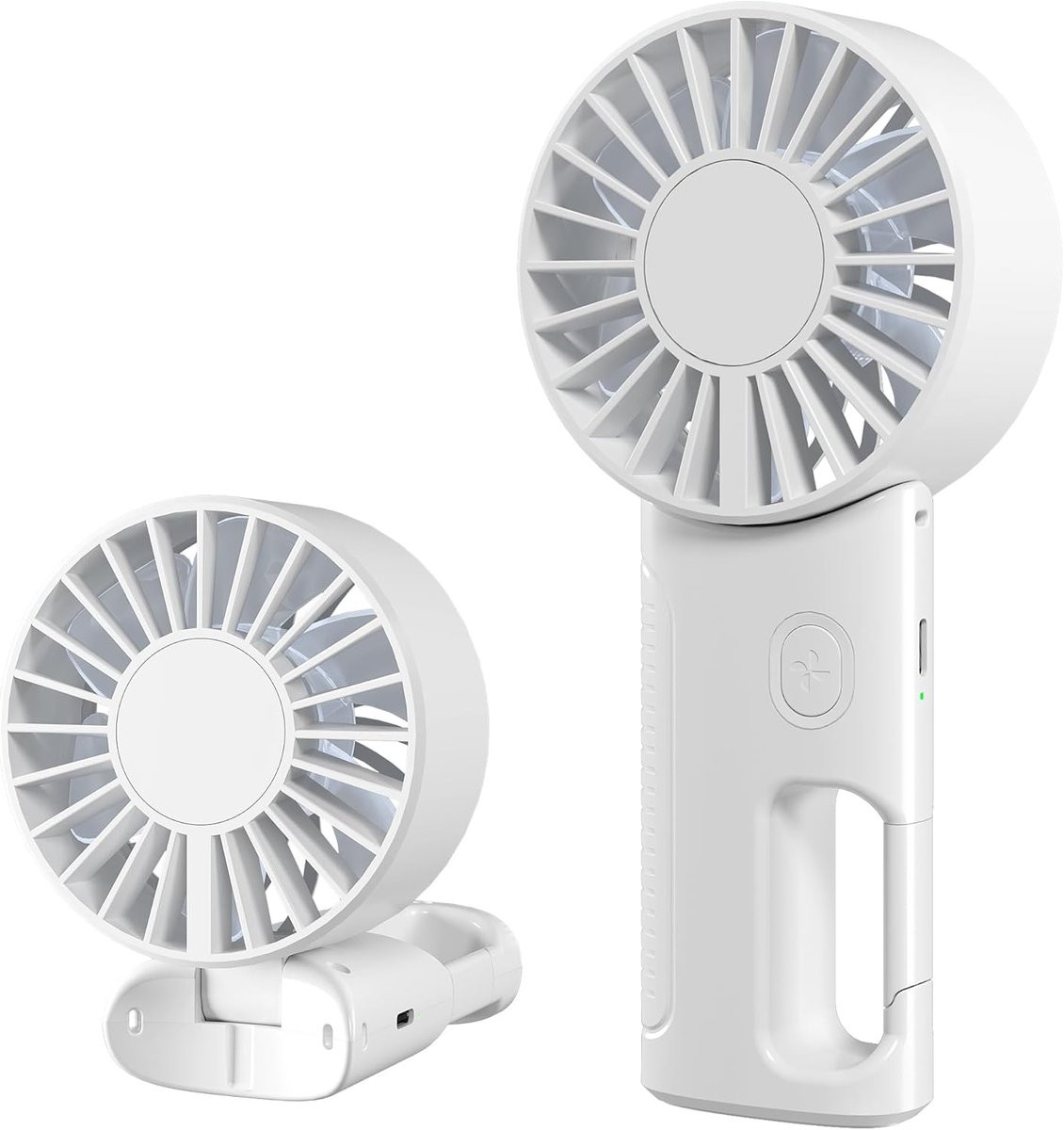 Draagbare Mini Handventilator met 4 Snelheden, USB-oplaadbaar, Wit