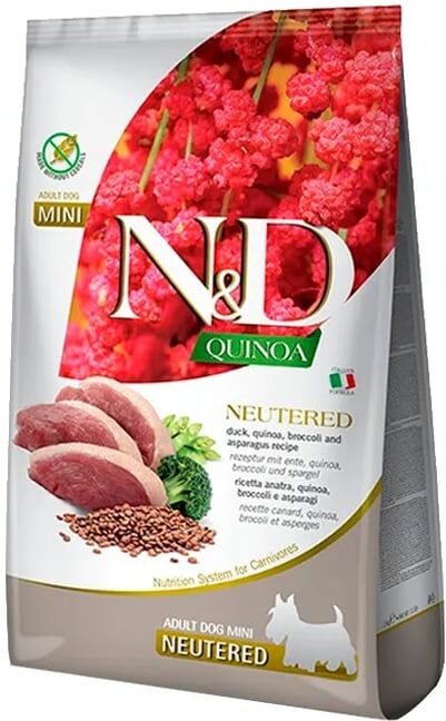 Farmina Ração Cão Adulto Mini Nd Neutered Quinoa Pato E Brócolos 7 Kg