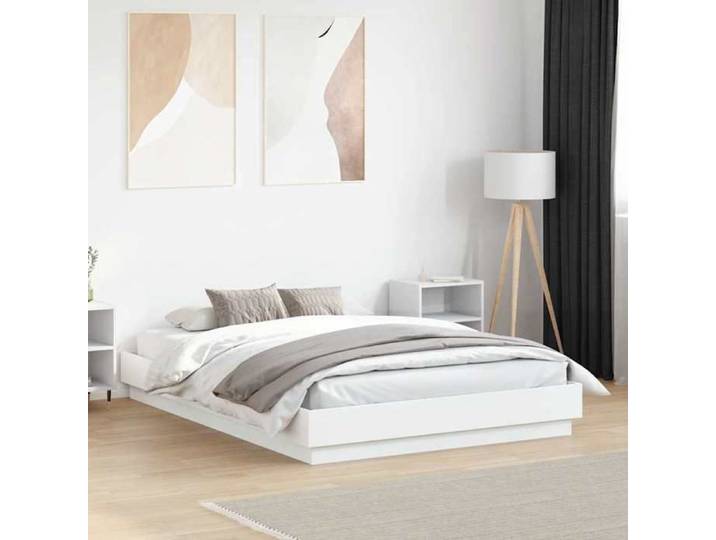 Cadre de lit sans matelas blanc 140x190 cm - Cadre durable - design élégant(9380)