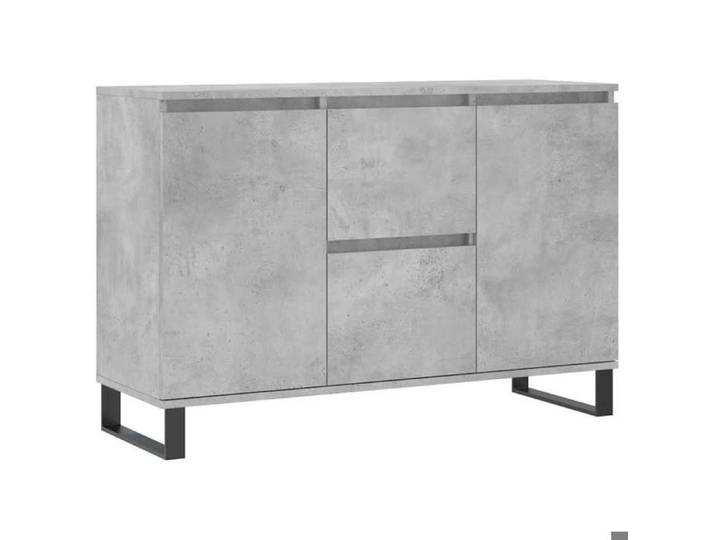 @FRENCH Buffet bahut - TOP VENTES - Commode Meuble de rangement gris béton 101 5 x 35 x 70cm - Bois d'ingénierie - Armoire de