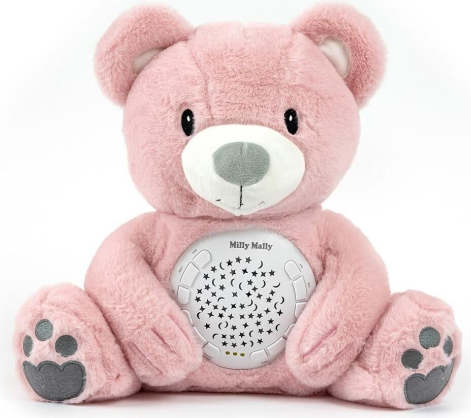Milly Mally knuffel met projector Milly beer roze