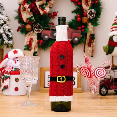 Inspired Deals Festive Knitted Christmas Wine Bottle Cover For Holiday Table Decor And Wine Gifts belt