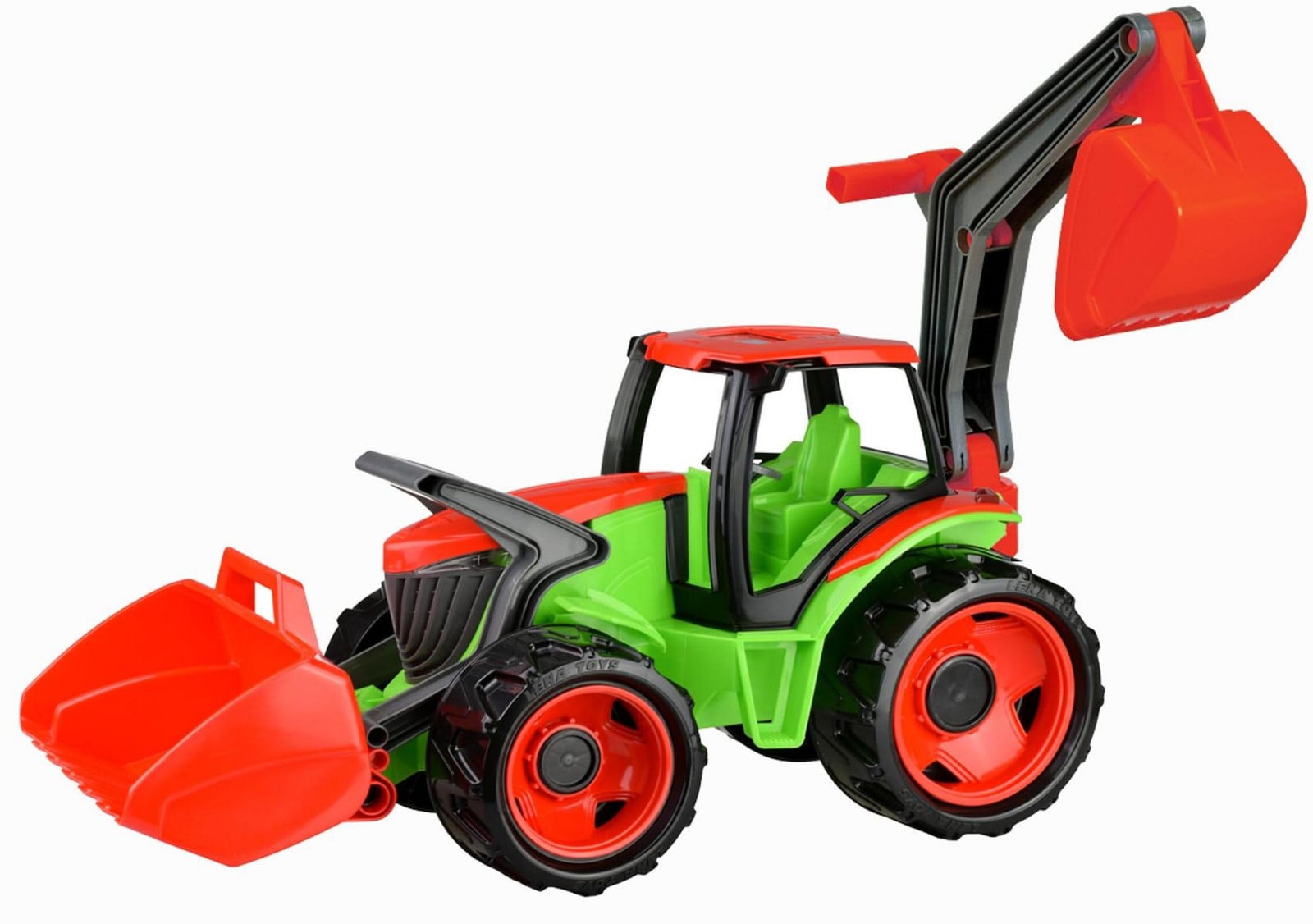 Lena GIGA TRUCKS tractor met frontlader, blauw/grijs/wit, plastic
