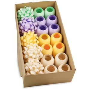 Präsent Geschenkband Glitter Mix pastell, sortiert, Kräuselband, 10mm x 20m, 14 Stück & 10 Schleifen