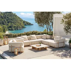 ploss Epoque L Gartenlounge, beige/cloud weave, Alu/Polyester/Schaumstoff, inkl. Polster