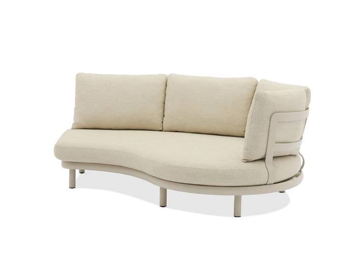Zebra Wave Chaiselongue Alu pulverbeschichtet light taupe,