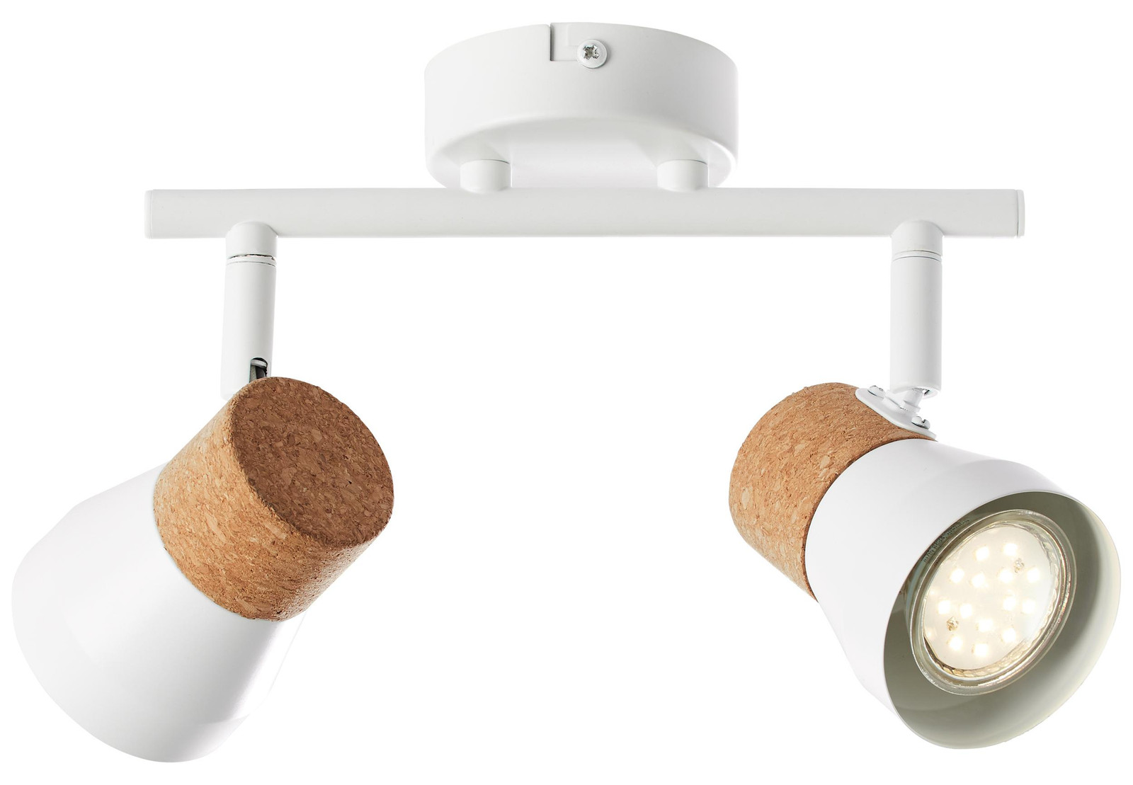 Brilliant Moka plafondspot 2-lichts wit mat/bruin