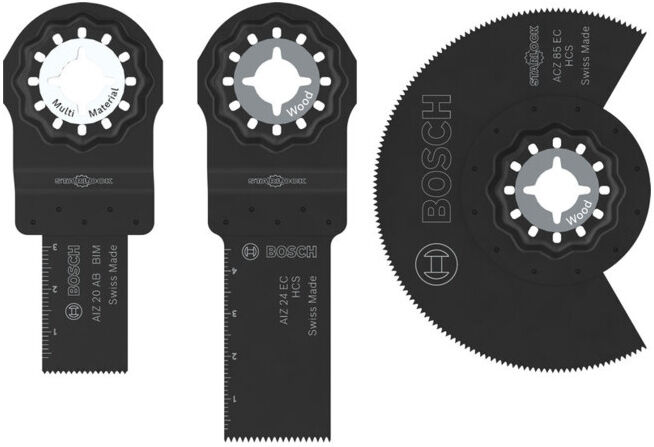 BOSCH Jeu de lames bois et métaux tendres pour outils multifonctions oscillants, 3 pièces (2608669333)