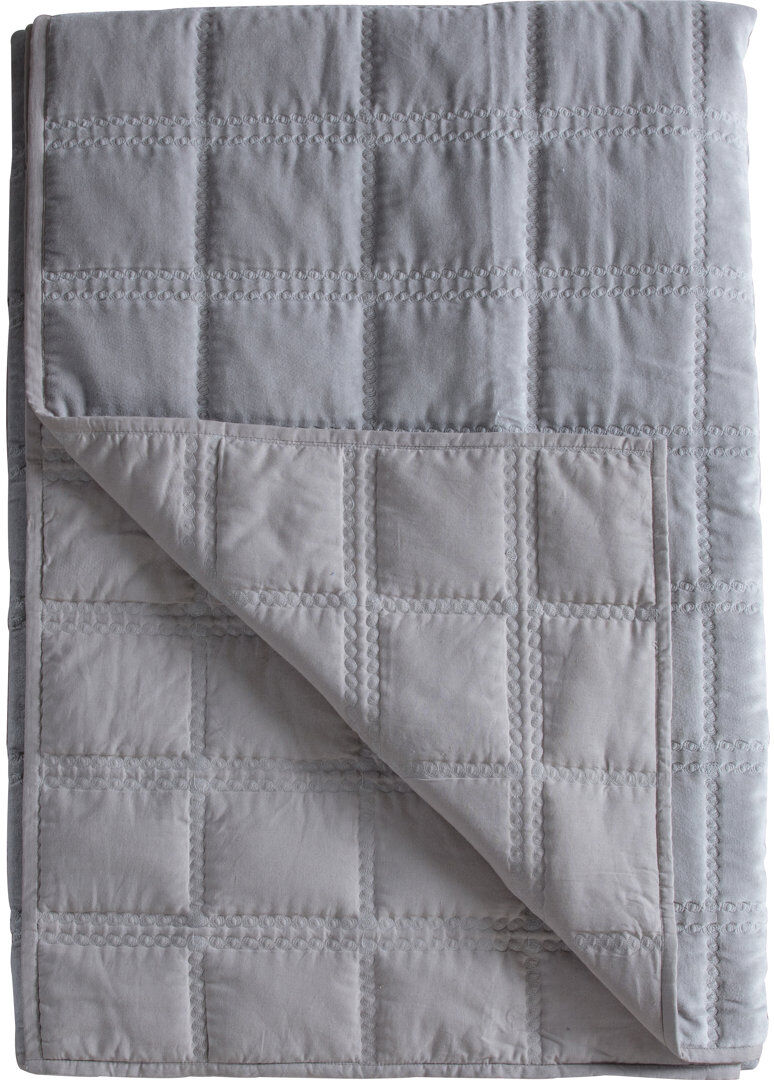 House of Hampton Nederland Cotton Solid Colour Bedspread Grey 170 x 210 cm