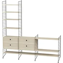 Sideboard Regal Kombination Schwarz Esche