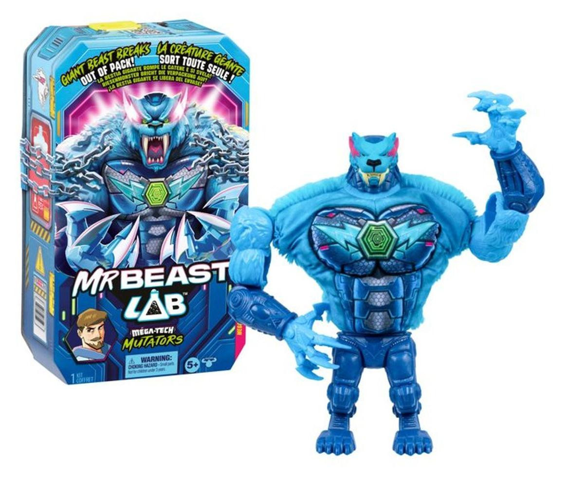 MRBEAST LAB Mega Mutator Panther verzamelfiguur, 23 cm met lichtgevend design en verrassingseffect