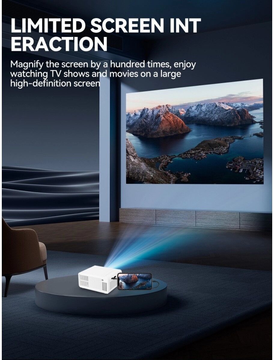 INF Projecteur 1080P pour chambre - Mini projecteur portable avec HDMI, USB, TF, AV et sortie audio