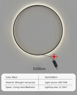 Uplifted Finds Modern Large Circle LED Wall Sconce System 100 Cm au