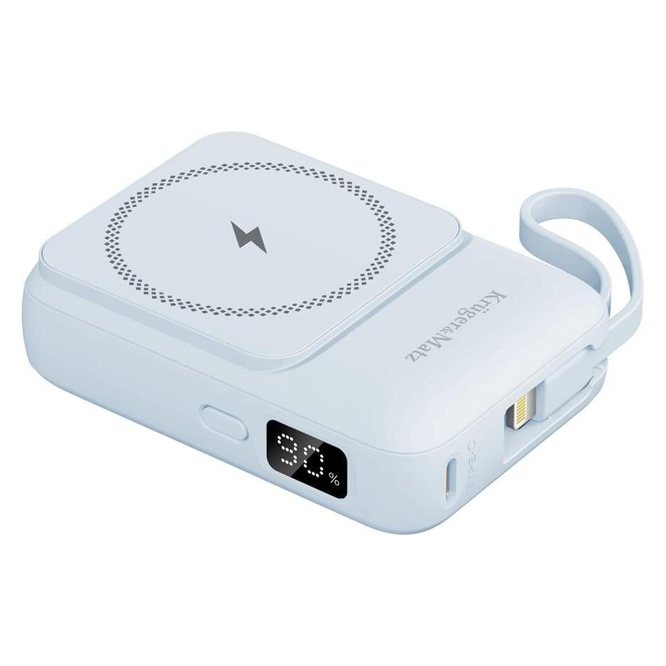 Wekome Kruger&Matz 10000 mAh Mag Safe Induktions-Powerbank mit Kabel Blau (10000 mAh) (KM0913-BL)