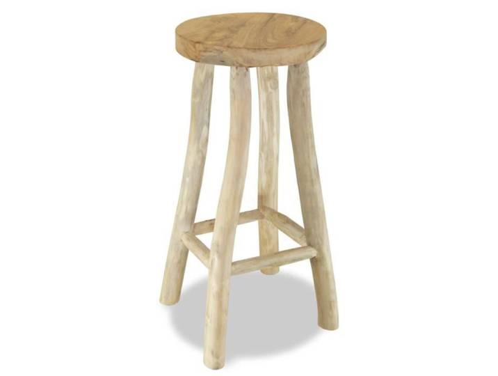 Tabouret de bar Chaise de bar - Tabouret Haut - Bois de teck massif - Marron - Style Campagne