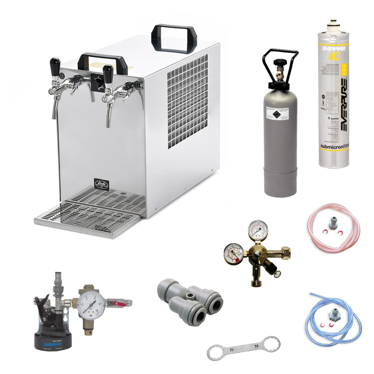 Komplett Set Wassersprudler, Wasserspender, Trinkwassersprudler - Soda Kontakt 70, 2-ltg.