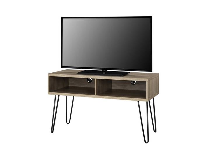 loft24 Lowboard Owen, TV-Bank Fernsehschrank 2 Fächer, MDF, Haarnadel Beine