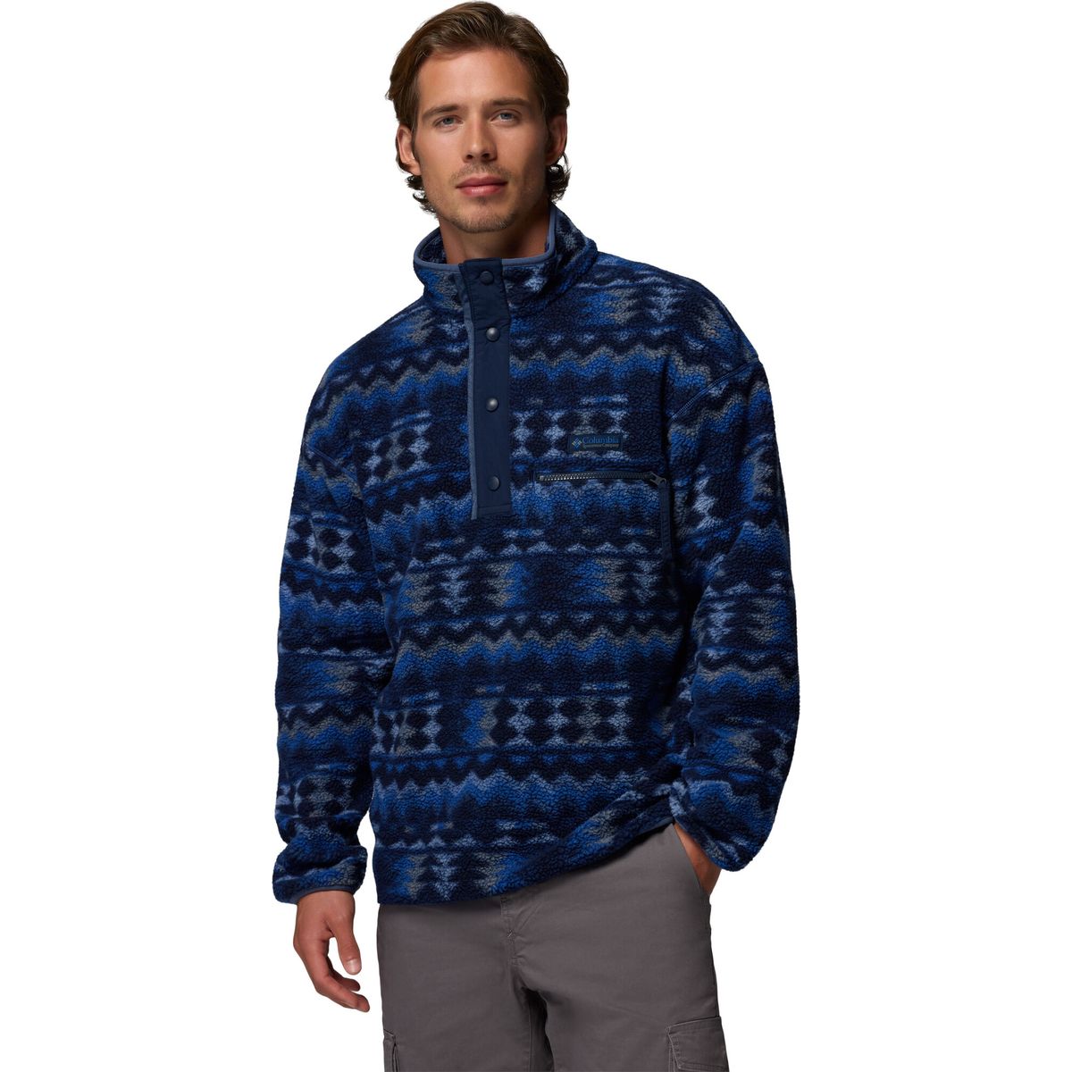 Columbia Men's Helvetia II Half Snap Fleece mountain blue, retrotree (433) M 209846-2098461-433-M