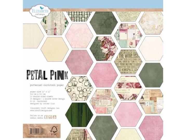 ECD papierblok Petal pink 12x12 dubbelzijdig