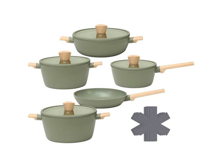Kochtopfset Aluminium Grün
