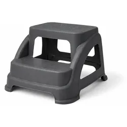 Mojawo 2stufiger Tritthocker Trittstufe Hocker Kunststoff Anthrazit rutschfest