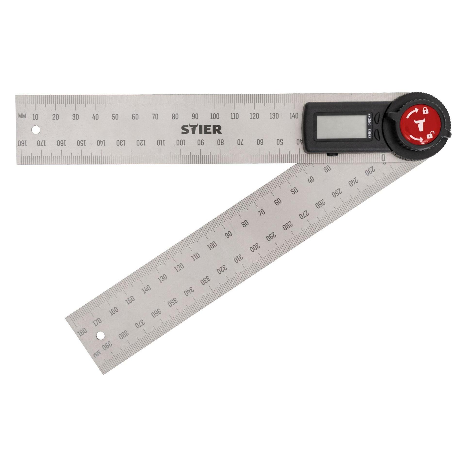 Stier Digitaler Winkelmesser SDW 200 LCD-Display ±0,3° rostfreier Stahl 200 mm (51677204)