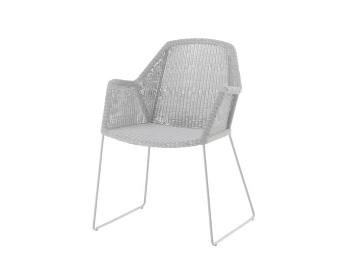Cane-line Chaise Breeze weave avec accoudoirs White grey