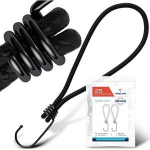 TRIBURG Planenspanner Expanderhaken, 25 Stück, mit Haken, für Planen, Zelte & Werbebanner, 18cm