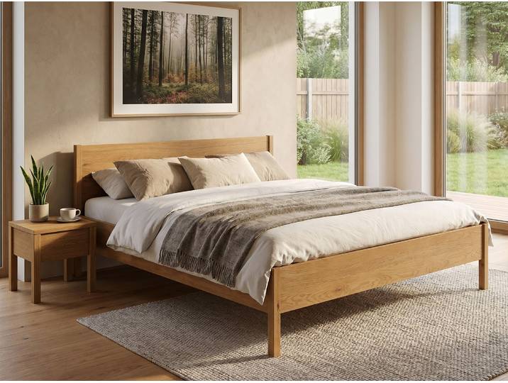 Eichenbett „Flora“ 90 x 190 cm Massivholz Eiche