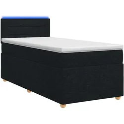 vidaXL, Boxspringbett, Boxspringbett mit Matratze Schwarz 90 x 200 cm Stoff (90 x 200 cm)