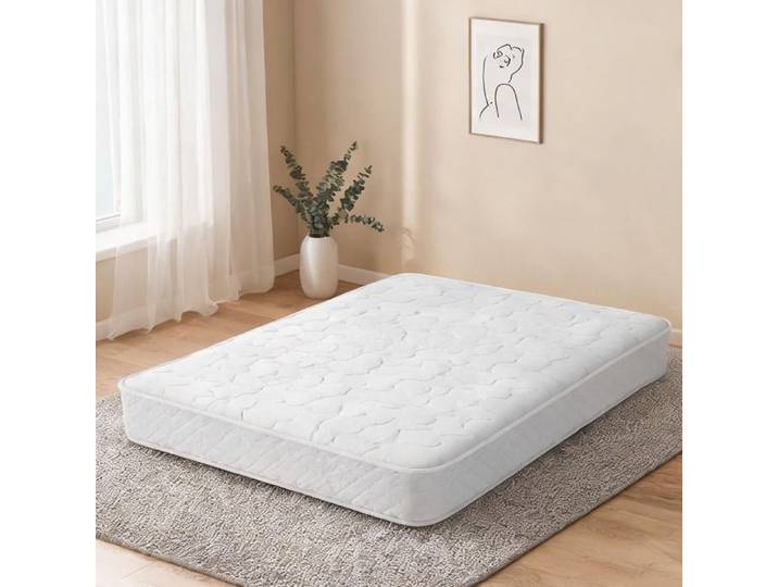 Matelas 23 cm 160x200 cm en tissu technique blanc classique avec ressorts ensachés et mousse mémoire de forme