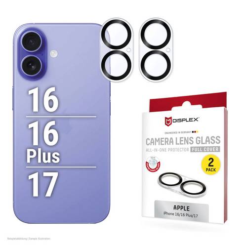 DISPLEX CamGlass All-in-1 Kameraschutzglas Apple iPhone 16, iPhone 16 Plus, iPhone 17 1 Set Anti-Fingerprint 02115