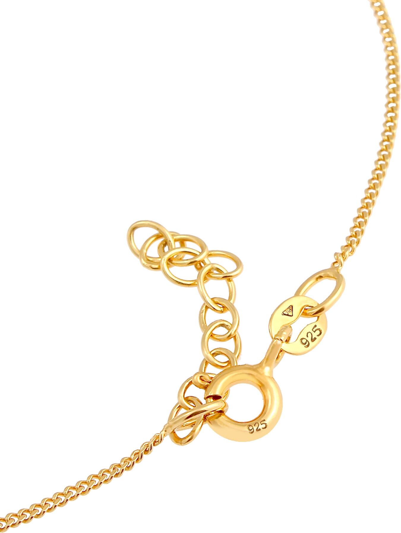 Armkette ELLI "Armband Herz Liebe Love Romantik 925 Silber" Gr. 160, gold, Armbänder, Damen, Silber 925 (Sterlingsilber), Armkette