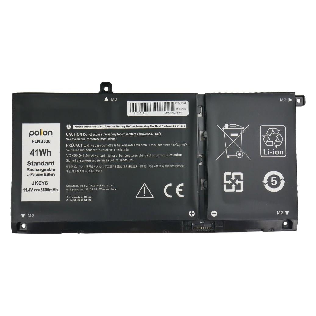 TRX Akku Polion JK6Y6 für DELL-Laptops 451-BCPT Latitude 3410, Inspiron 5300, 3600 mAh, 41 Wh, (3 Zellen, 3600 mAh) (TRX-PLNB330)