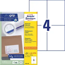 AVERY Zweckform Etiketten 3483-200 weiß 105,0 x 148,0 mm - 880 Stück