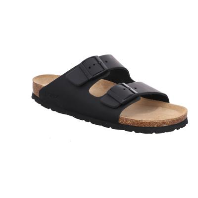 Pantolette ROHDE "Grado", Herren, Gr. 45, schwarz, Leder, Schuhe Pantolette, Sommerschuh, Schlappen, Poolslides, ergonomisch geformtes Fußbett