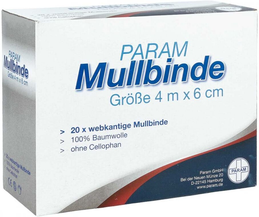 Mullbinden 6 cmx4 m unverpackt 20stk
