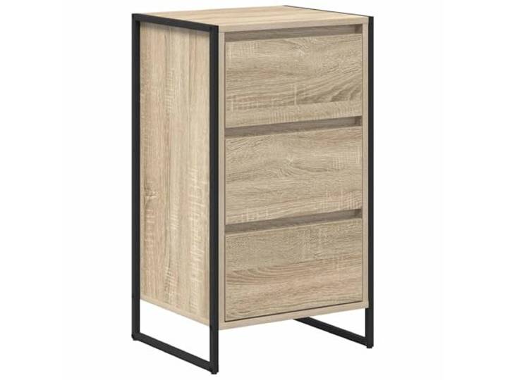LASWWQMRF Sideboard mit Schublade Sonoma Eiche Optik 42x36x75,5 cm Kompakter Beistellschrank im Industrie Design für Wohnzimmer, Flur und Schlafzimmer mit Schublade und Stahlbeinen.